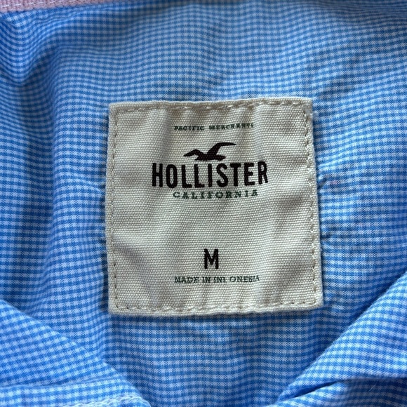 Hollister California gingham button up blouse, size medium - Picture 3 of 6